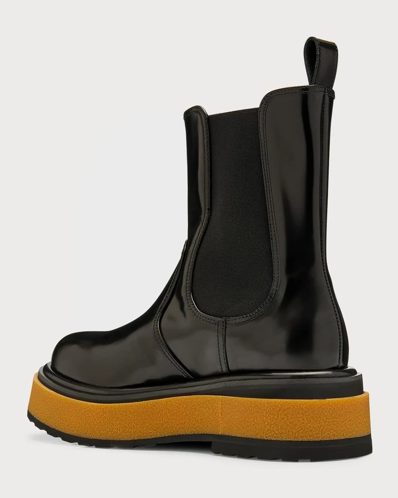 商品Moschino|Men's Beatle Elastic Logo Leather Chelsea Boots,价格¥8334,第4张图片详细描述