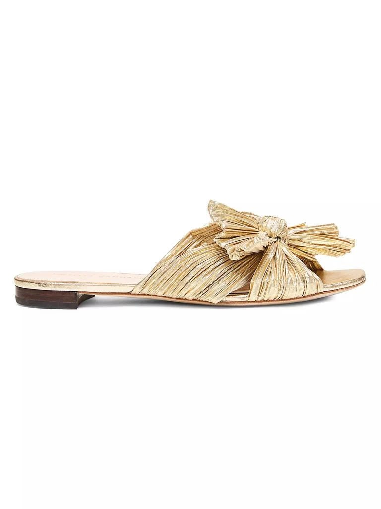 商品Loeffler Randall|Daphne Flat Metallic Leather Sandals,价格¥1887,第1张图片