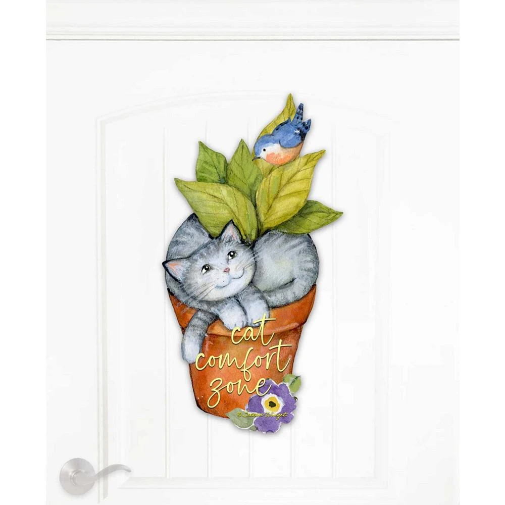 Holiday Wooden Door Decor Wall Decor Hanging Decoration Cat in a Pot S. Winget 商品
