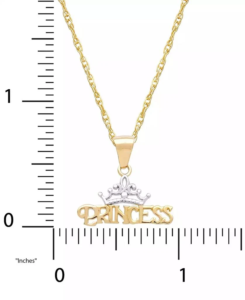 商品Disney|Children's Princess Tiara 15" Pendant Necklace in 14k Gold,价格¥6486,第5张图片详细描述