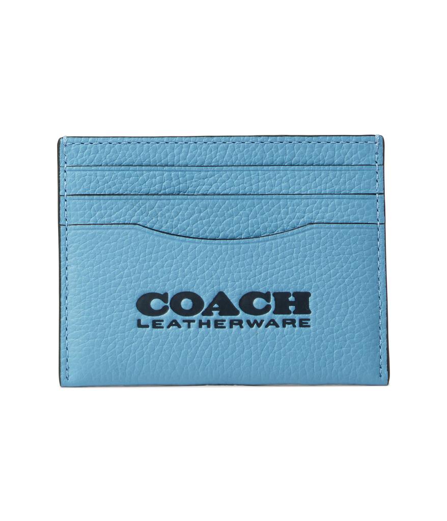 Flat Card Case in Pebble Leather with Coach Leatherware Branding商品第1张图片规格展示