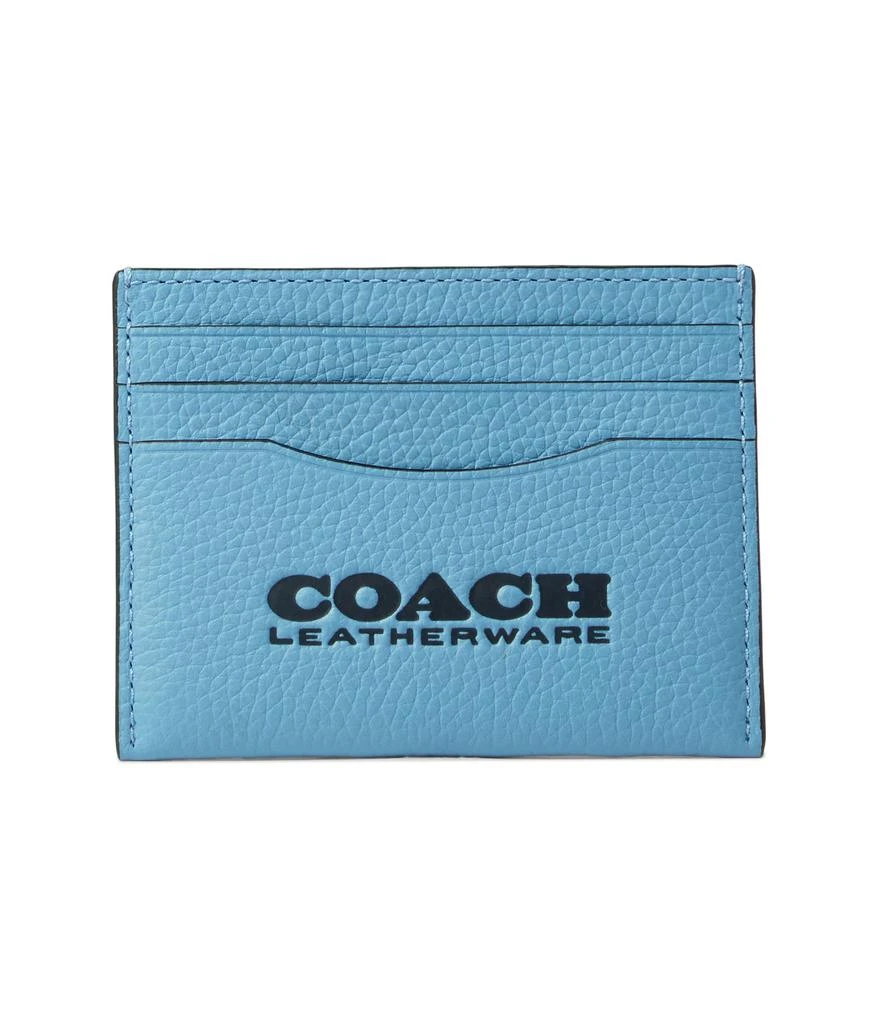 商品Coach|Flat Card Case in Pebble Leather with Coach Leatherware Branding,价格¥511,第1张图片