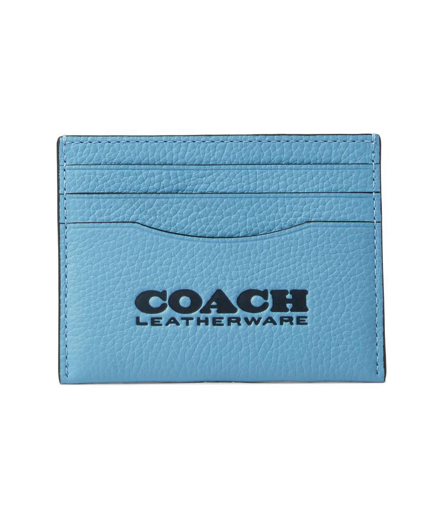 商品Coach|Flat Card Case in Pebble Leather with Coach Leatherware Branding,价格¥547,第1张图片