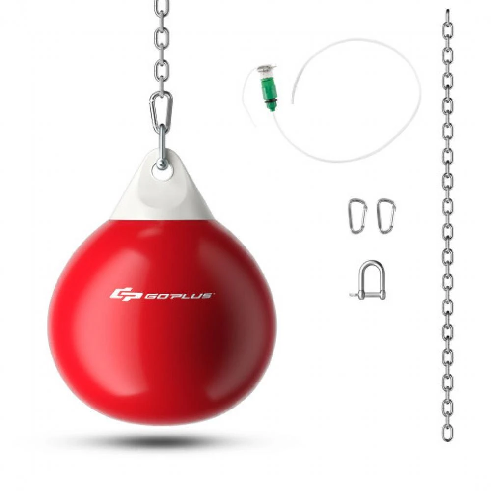 商品Hivvago|18 Inch 110 Pound Heavy Punching Water Aqua Bag with Adjustable Metal Chain-Red,价格¥748,第2张图片详细描述