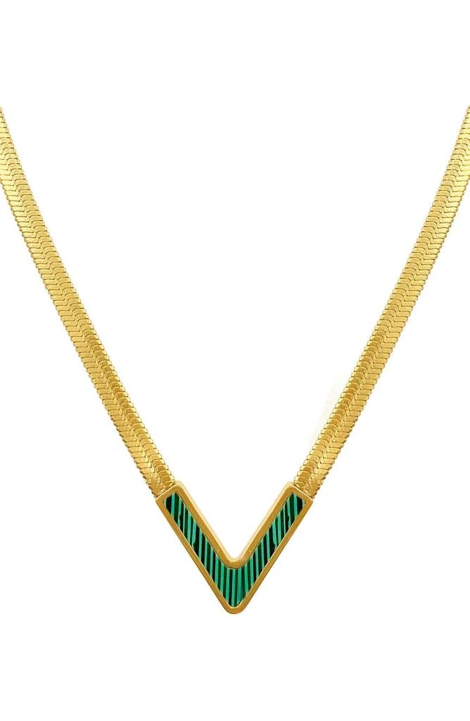 商品ADORNIA|Water Resistant 14K Gold Plated Herringbone Necklace,价格¥149,第1张图片