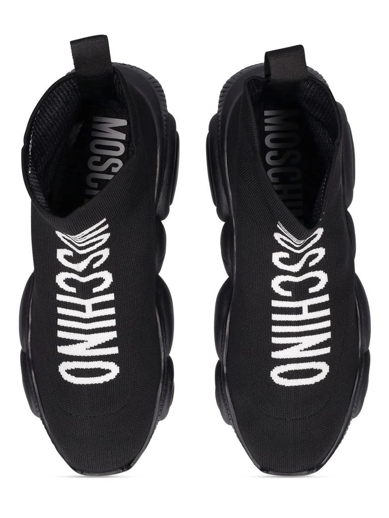 商品Moschino|35mm Teddy Sole Stretch Slip-on Sneakers,价格¥1251,第4张图片详细描述