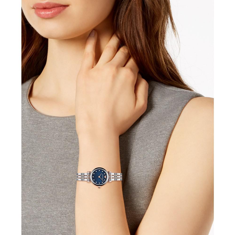 商品Emporio Armani|夜空蓝双色不锈钢水钻女士腕表, 22mm,价格¥2497,第6张图片详细描述