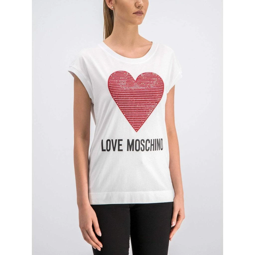 商品Moschino|Love Moschino heart embossed stitching logo  Tops & T-Shirt,价格¥776,第1张图片