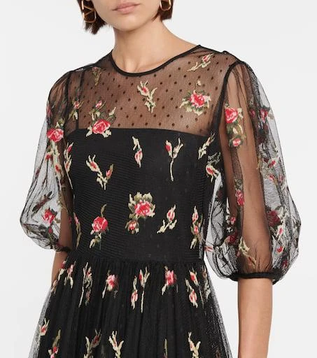 商品RED Valentino|刺绣薄纱中长连衣裙,价格¥7078,第4张图片详细描述