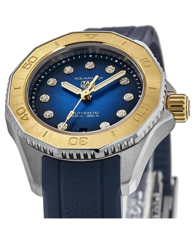 商品TAG Heuer|Tag Heuer Aquaracer Professional 200 Blue Diamond Dial Rubber Strap Women's Watch WBP2450.FT6215,价格¥30253,第2张图片详细描述