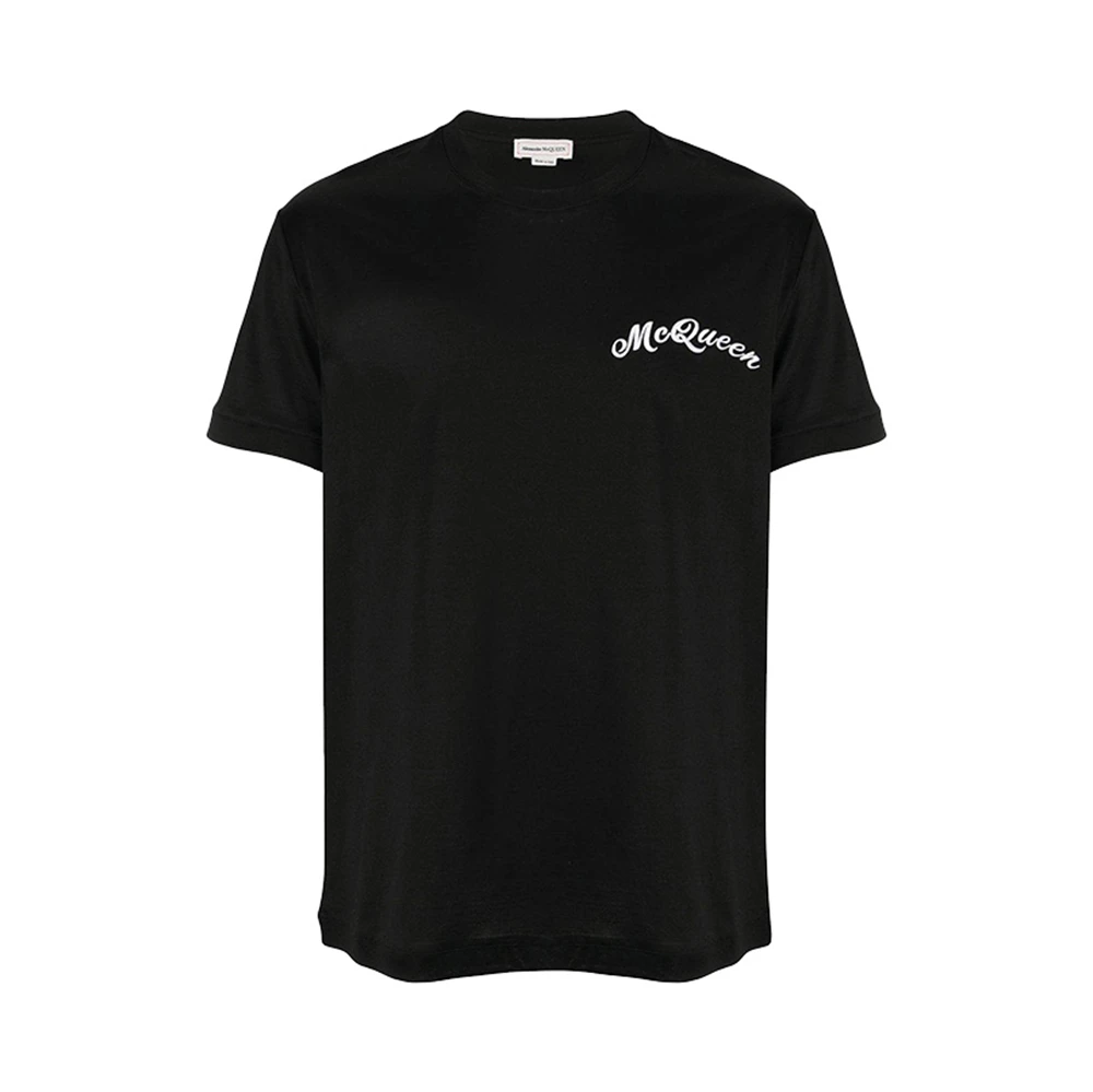 商品Alexander McQueen|ALEXANDER MCQUEEN 黑色男士T恤 624180-QPX01-1000,价格¥2156,第1张图片