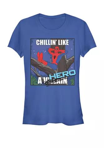 Spider-Man Chillin' Like A Hero Funny Meme Short Sleeve Graphic T-Shirt商品第1张图片规格展示