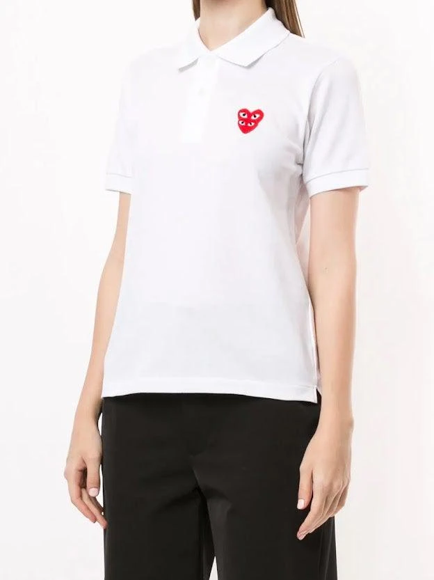 商品Comme des Garcons|COMME DES GARCONS PLAY WOMEN HEART POLO SHIRT,价格¥1827,第1张图片