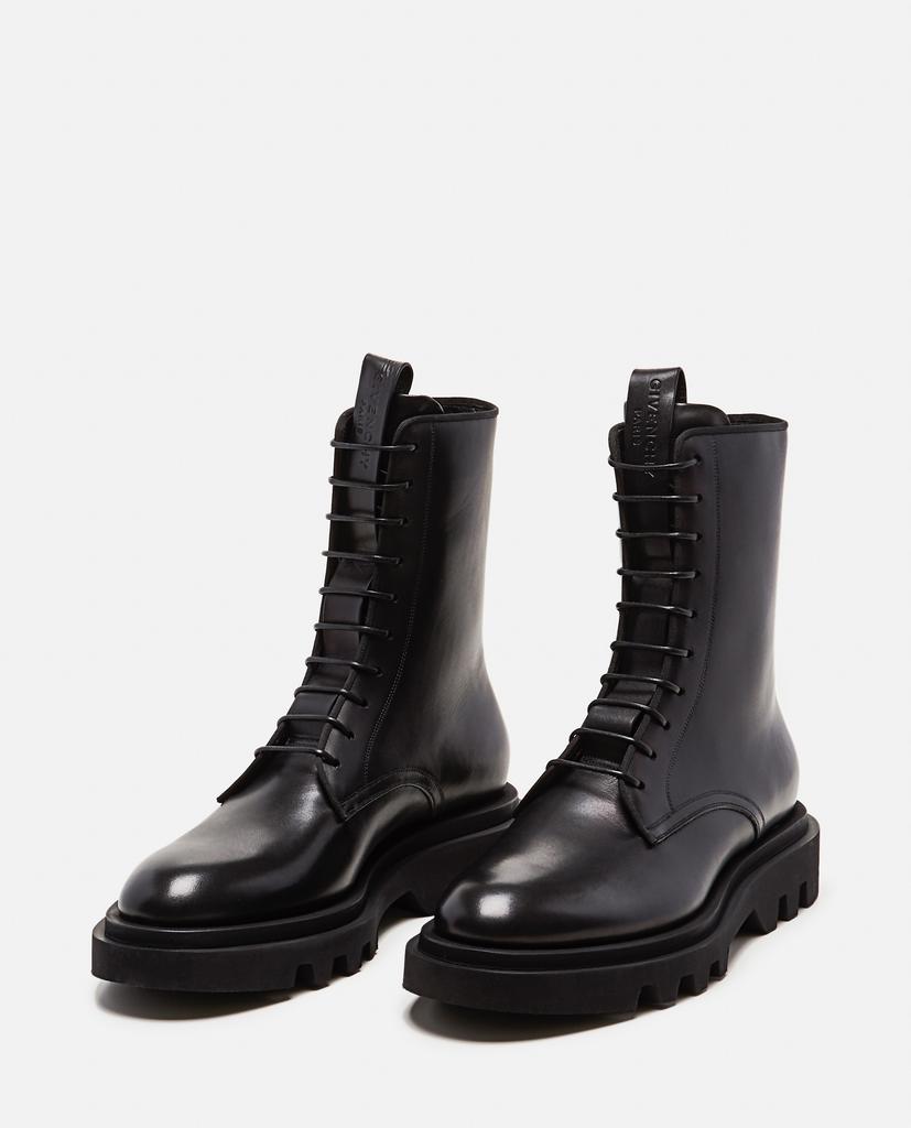 Calf leather combat boots商品第2张图片规格展示