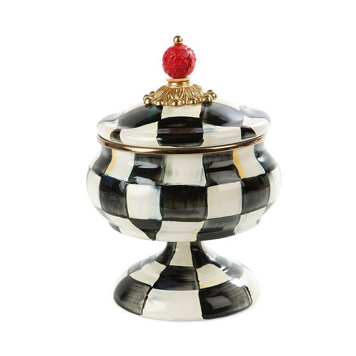 商品MacKenzie-Childs|Courtly Check Enamel Curiosity Pot,价格¥967,第1张图片详细描述
