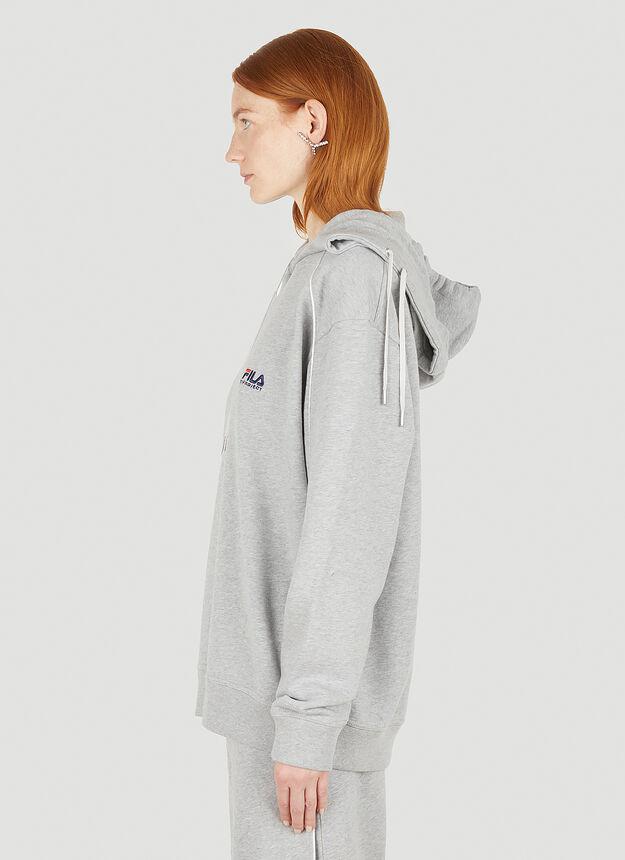 Double Neck Hooded Sweatshirt in Grey商品第3张图片规格展示