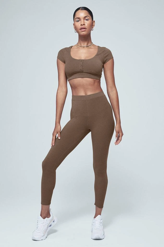 Ribbed High-Waist 7/8 Blissful Legging - Hot Cocoa 商品