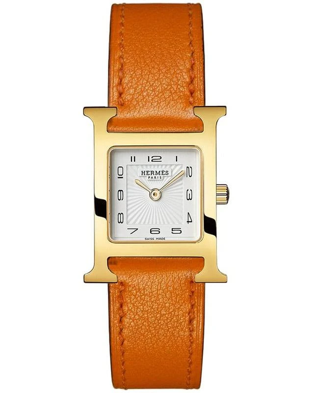 商品Hermes|Hermes H Hour Quartz Small PM 21mm Gold Plated Case Unisex Watch 036736WW00,价格¥20448,第1张图片