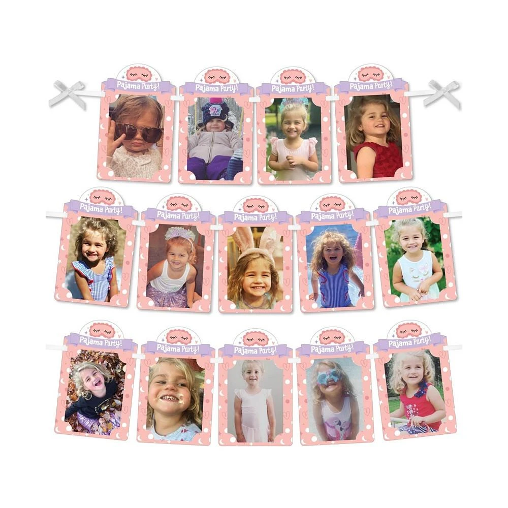 商品Big Dot of Happiness|Pajama Slumber Party Girls Sleepover Birthday Decor Picture Display Photo Banner,价格¥119,第1张图片