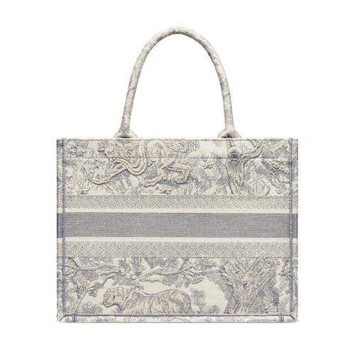 【包税】DIOR/迪奥 BOOK TOTE系列 灰色Toile de Jouy花纹刺绣帆布小号手提托特包 M1296ZTDT_M932 商品