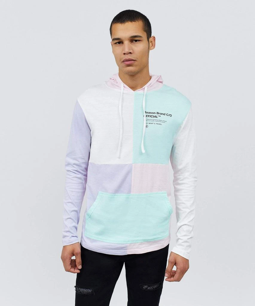 商品Reason Clothing|Color Block Long Sleeve Light Pastel Hoodie,价格¥75,第5张图片详细描述