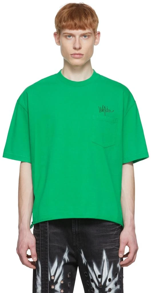 商品We11done|Green Cotton T-Shirt,价格¥658,第1张图片