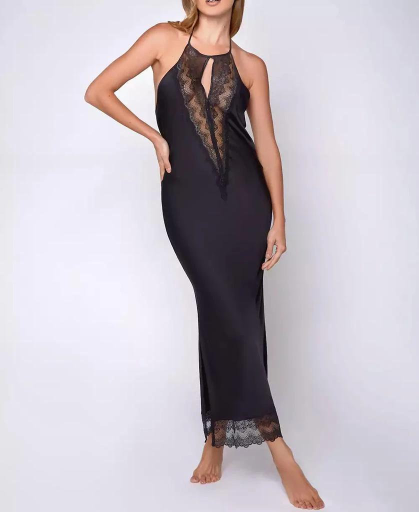商品iCollection|Women's Silky Stretch Satin Halter Nightgown,价格¥592,第1张图片
