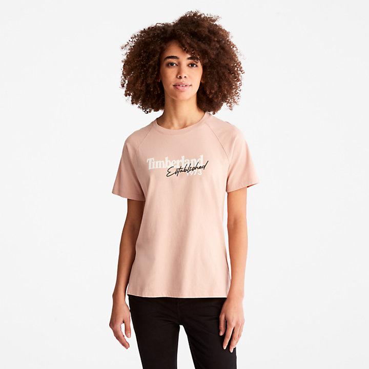 Raglan-sleeve Logo T-Shirt for Women in Light Pink商品第1张图片规格展示