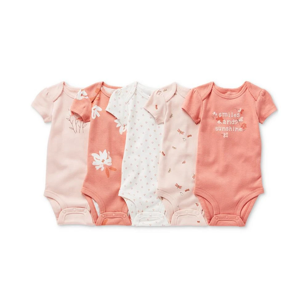 Baby Girls Short Sleeve Original Bodysuits, Pack of 5 商品