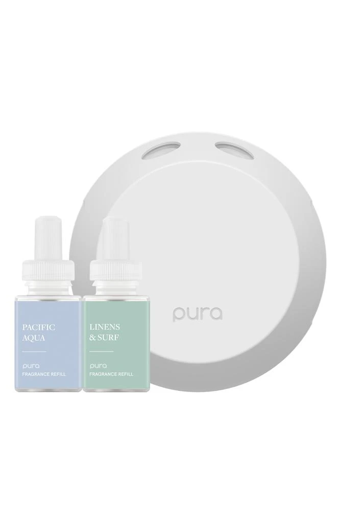 商品PURA|Pacific Aqua & Linens & Surf Smart Diffuser & Fragrance Set,价格¥588,第1张图片