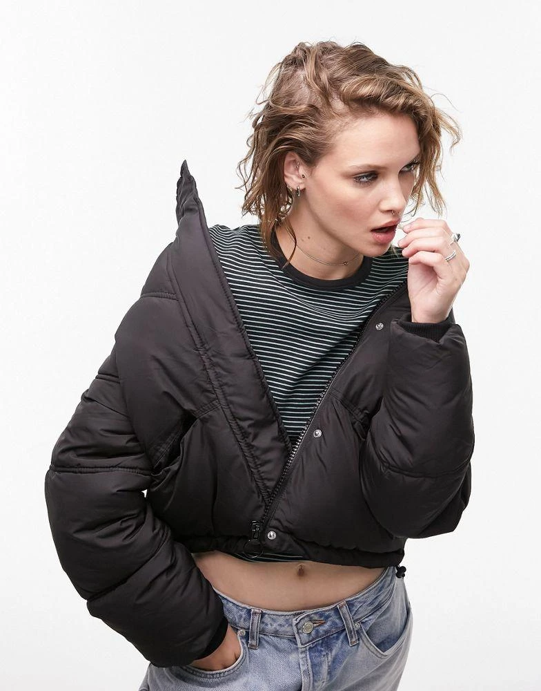 商品Topshop|Topshop padded puffer jacket in black,价格¥489,第1张图片