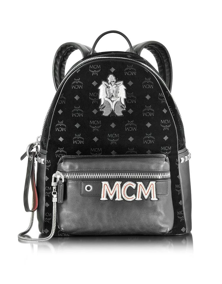 商品MCM|MCM 天鹅绒拼接皮背包,价格¥7390,第1张图片