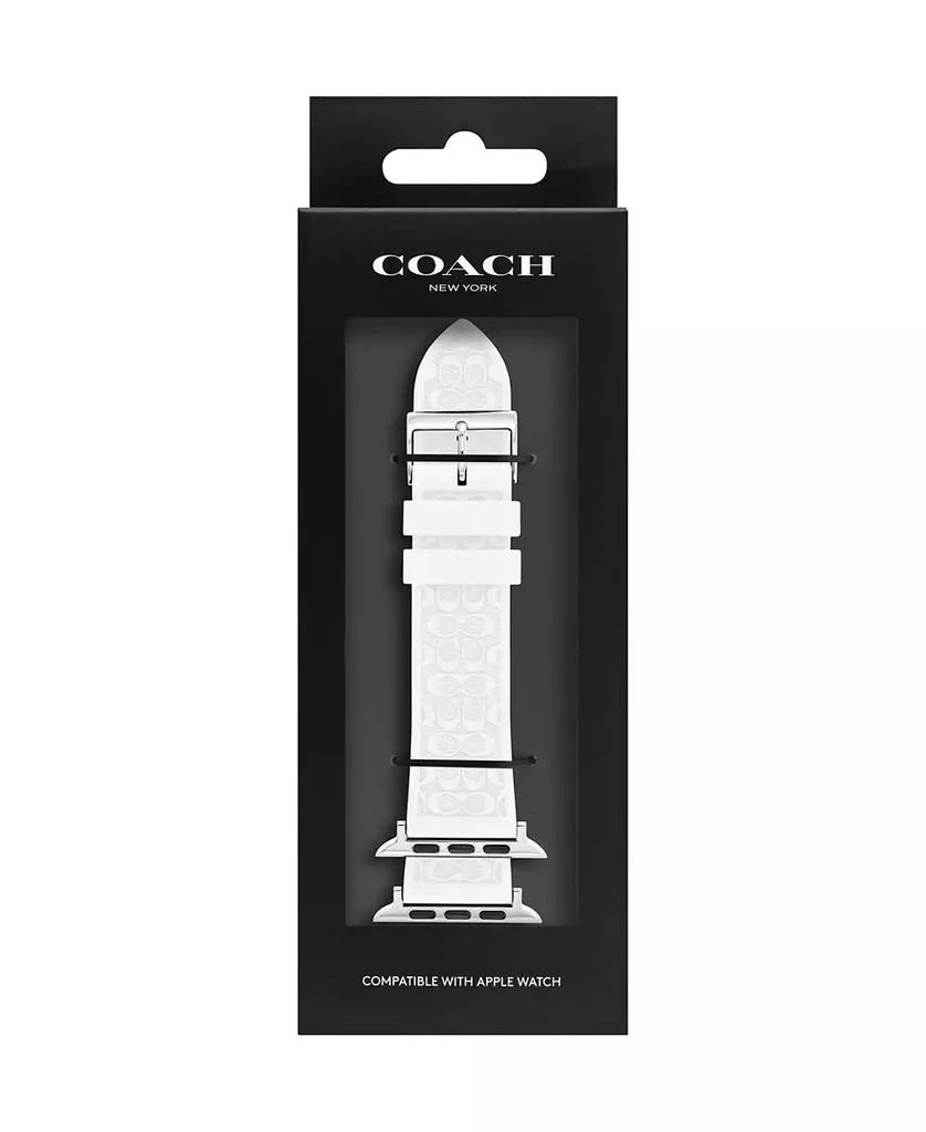 商品Coach|White Silicone Strap 42/44/45mm Apple Watch Band,价格¥638,第4张图片详细描述