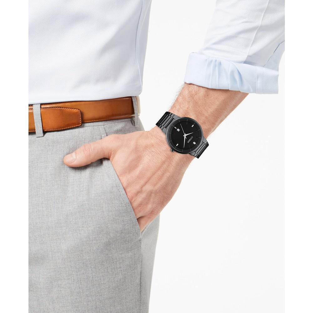 商品Citizen|Men's Quartz Black Ion-Plated Stainless Steel Bracelet Watch 40mm BI5017-50E,价格¥1043,第4张图片详细描述