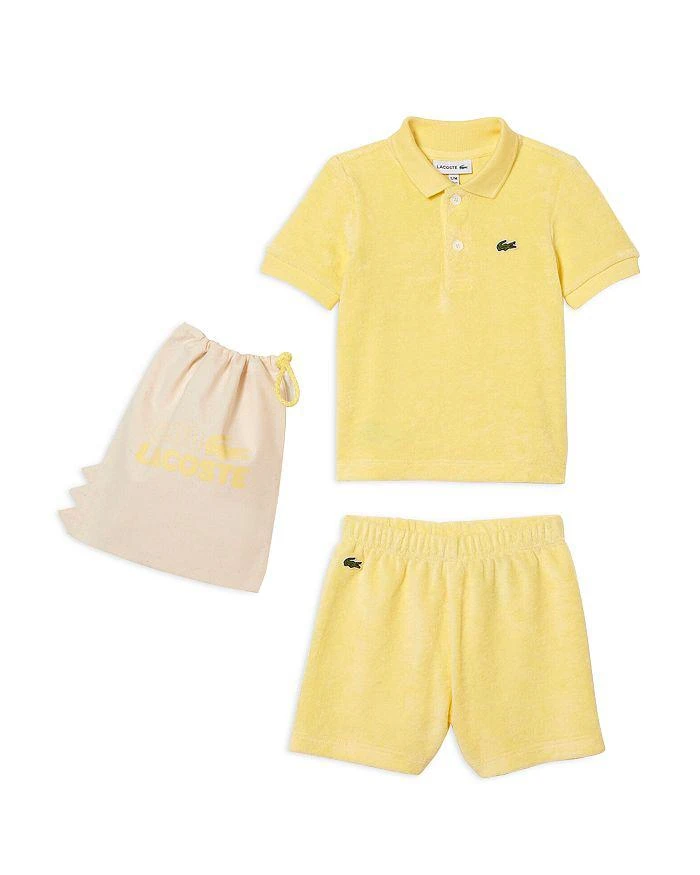 商品Lacoste|3-Pc. Unisex Terrycloth Polo, Shorts & Travel Bag Set,价格¥658,第1张图片详细描述