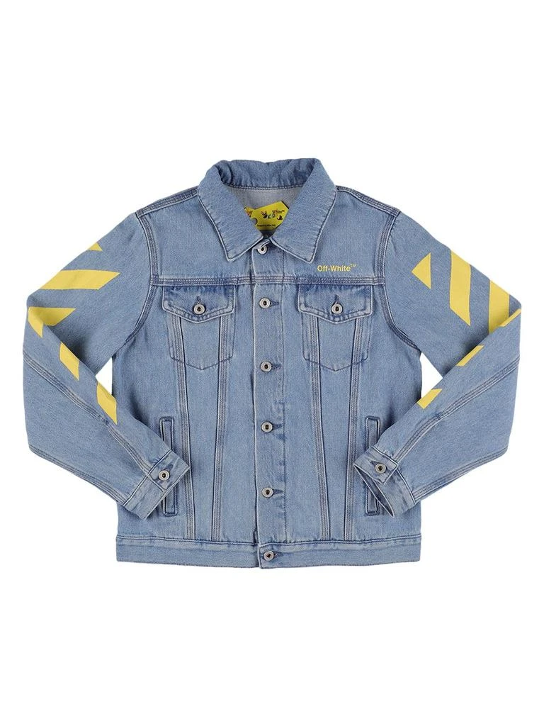 商品Off-White|Printed Stretch Denim Jacket,价格¥2268,第2张图片详细描述