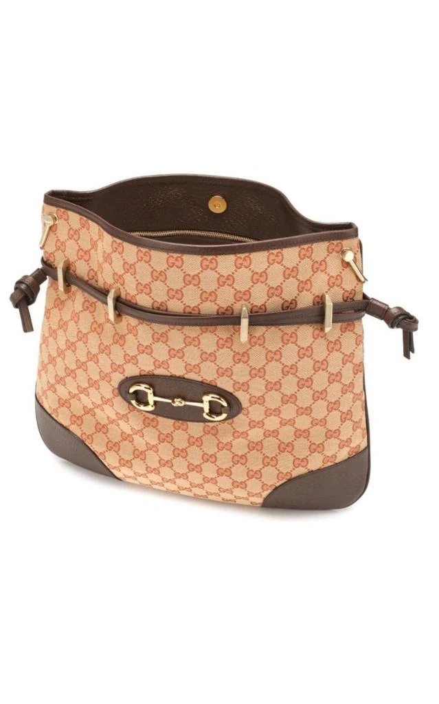 商品Gucci|Leather and GG Supreme Fabric Shoulder Bag,价格¥20242,第3张图片详细描述