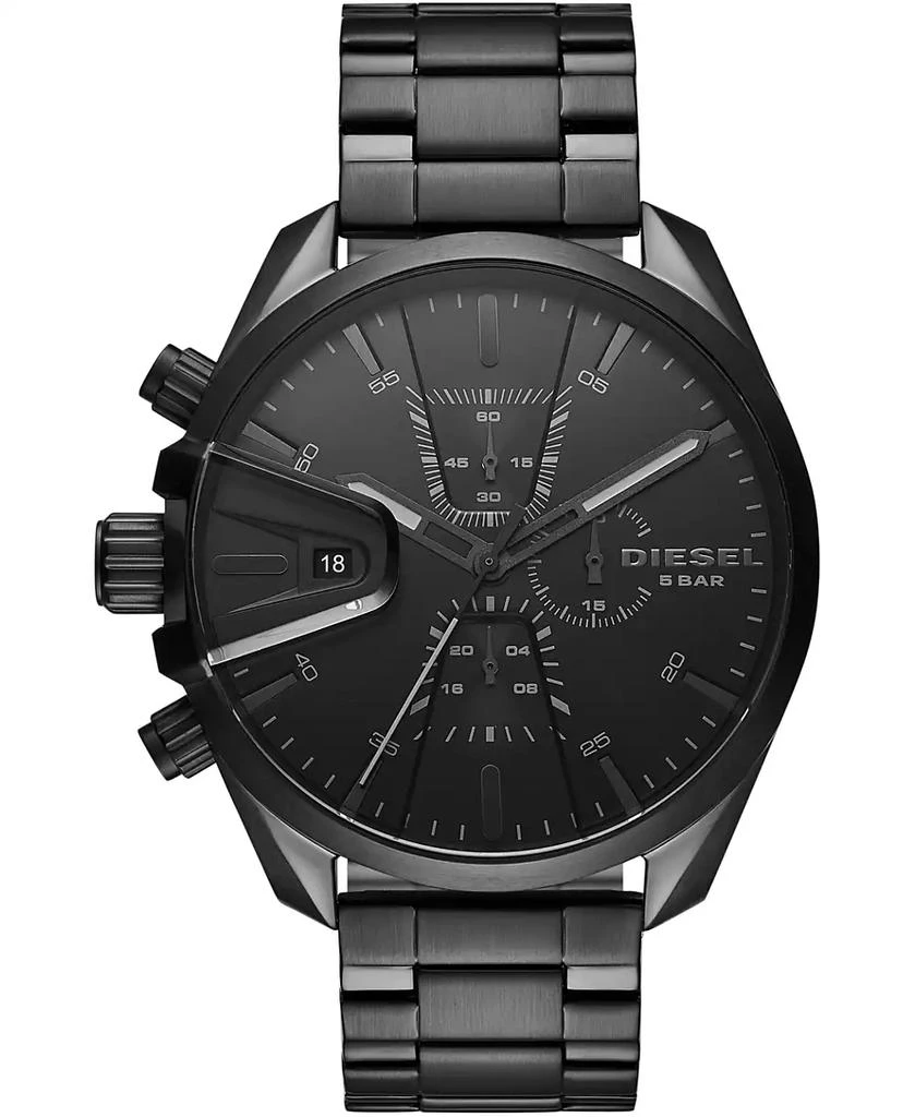 商品Diesel|Men's Chronograph MS9 Black Stainless Steel Bracelet Watch 48mm,价格¥1507,第1张图片