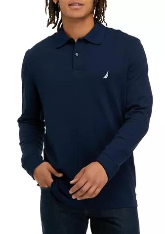 商品Nautica|Classic Fit Long-Sleeve Deck Polo Shirt,价格¥224,第1张图片详细描述