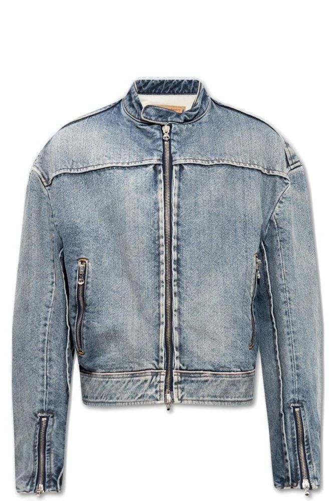 商品Diesel|Diesel D-Rector-Fsb Zipped Denim Biker Jacket,价格¥6121,第1张图片