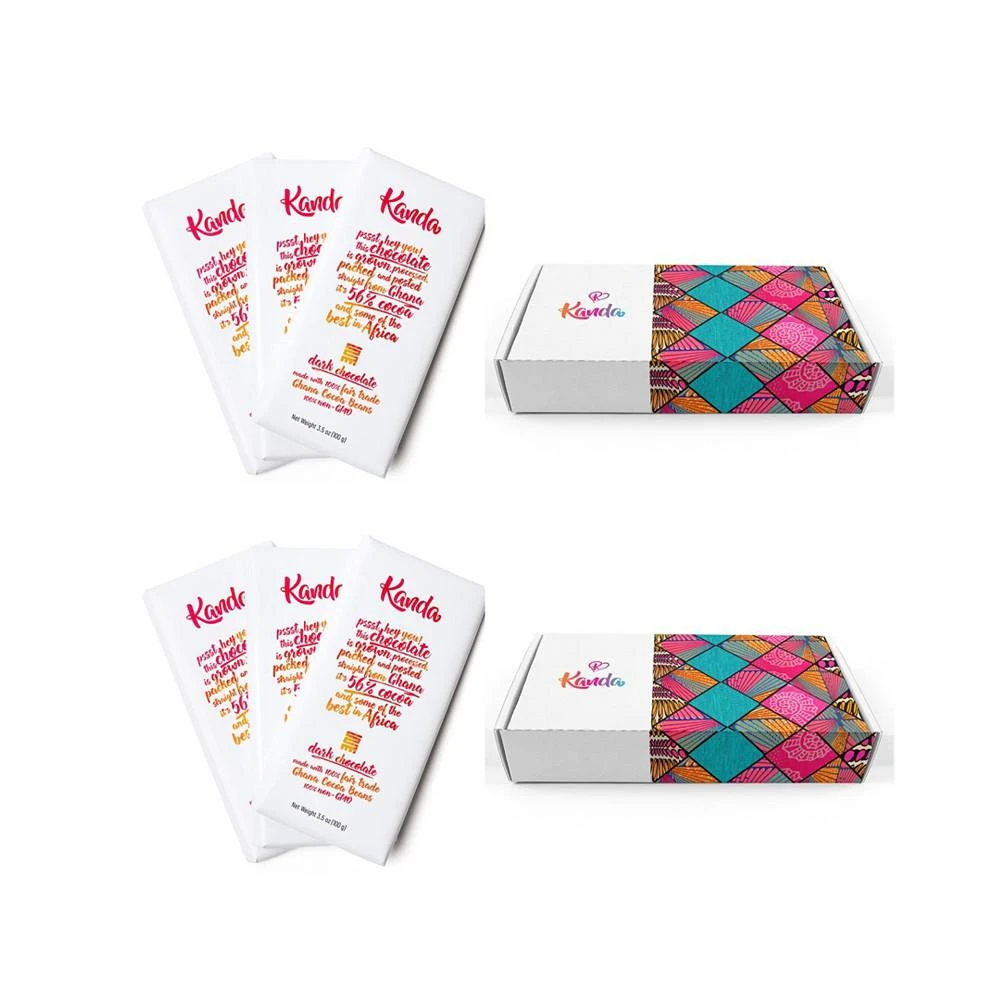 商品Kanda Chocolates|Dark Chocolate Gift Boxes in African and Cocoa Prints Set, 6 Pieces,价格¥298,第1张图片