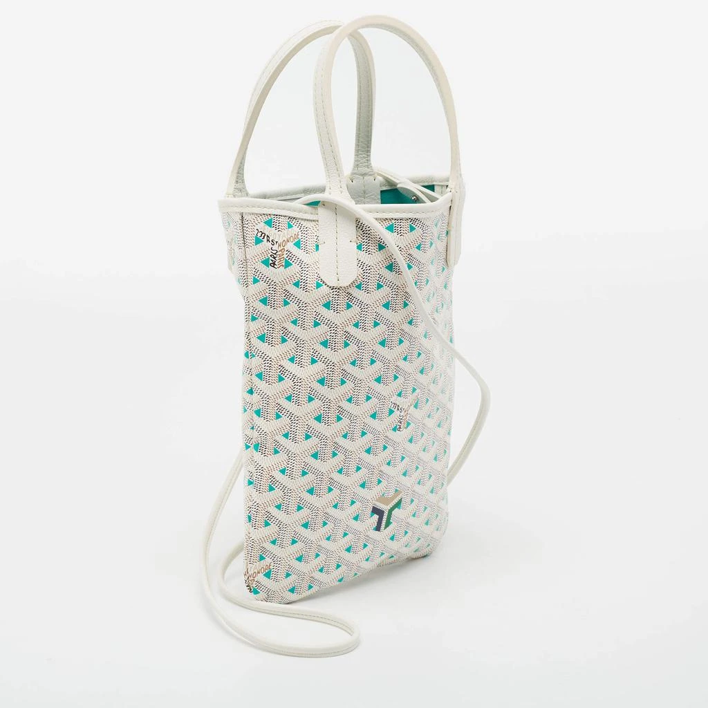 商品Goyard|Goyard White/Opaline Goyardine Coated Canvas and Leather Poitiers Claire-Voie Tote,价格¥25548,第3张图片详细描述