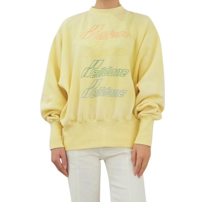 We11done 女士黄色字母logo圆领卫衣 WD-TS8-20-098-U-YE 商品