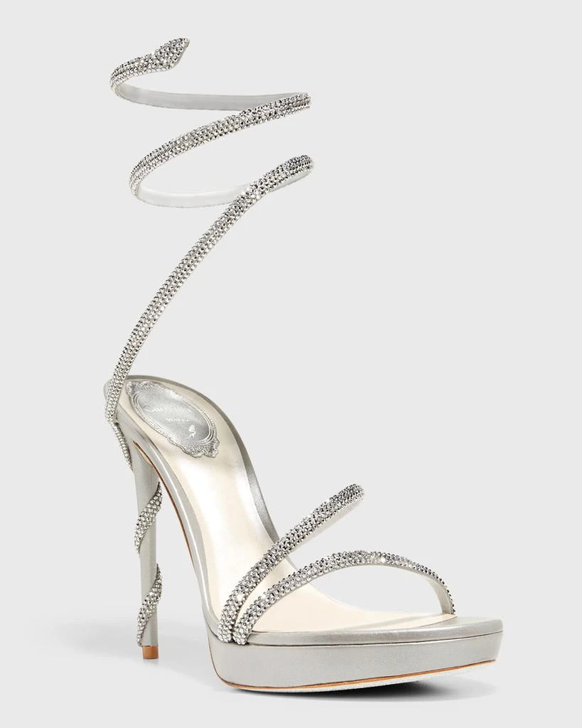 商品Rene Caovilla|Strass Snake-Wrap Platform Sandals,价格¥14440,第2张图片详细描述