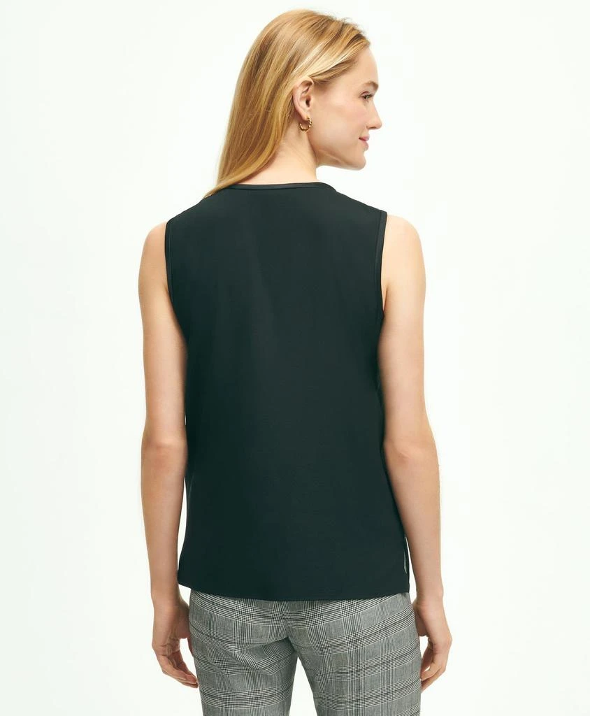 商品Brooks Brothers|Stretch Silk Sleeveless Contrast Blouse,价格¥496,第2张图片详细描述