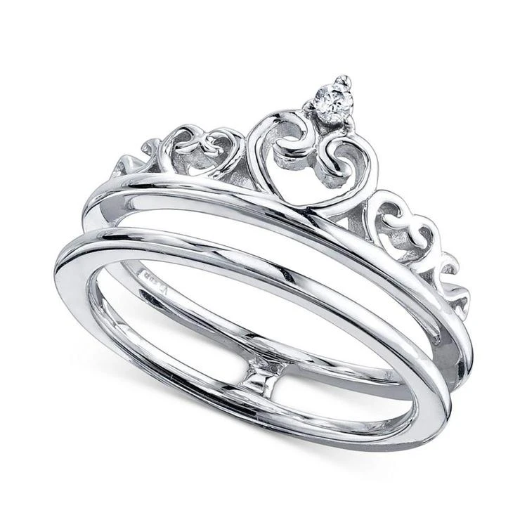 商品Unwritten|Cubic Zirconia Split Shank Crown Ring in Sterling Silver,价格¥113,第1张图片