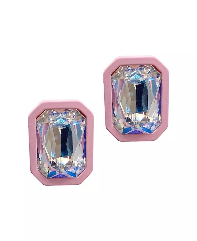 商品ADORNIA|Edged Crystal Cushion Centre Stud Earrings,价格¥117,第1张图片