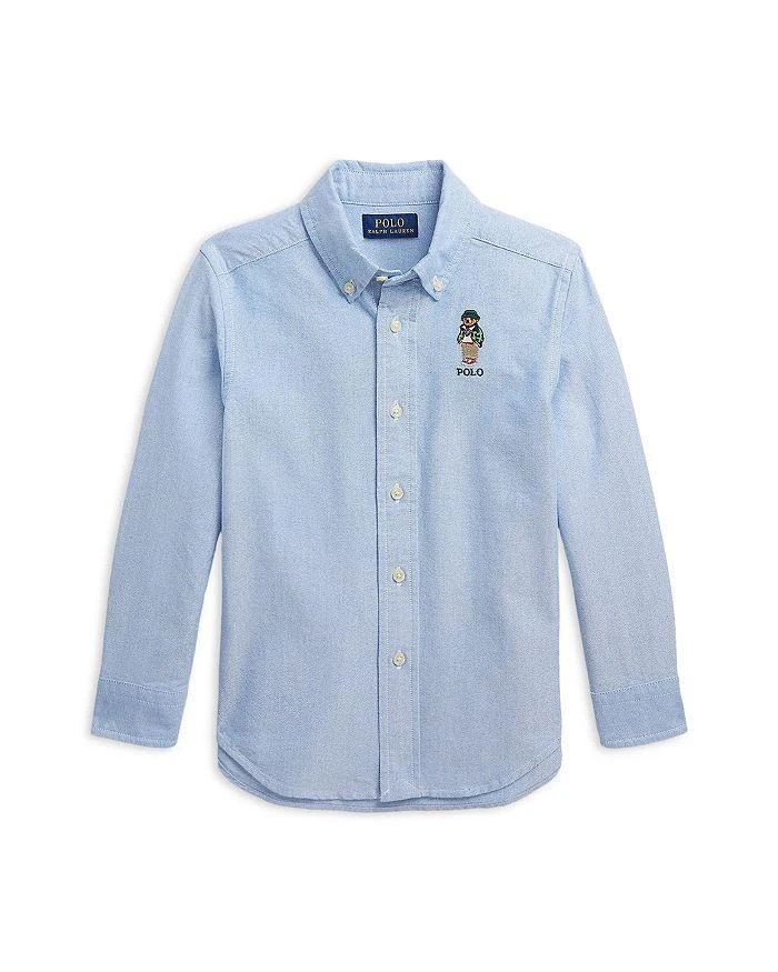 商品Ralph Lauren|Boys' Polo Bear Cotton Oxford Shirt - Little Kid,价格¥267,第1张图片