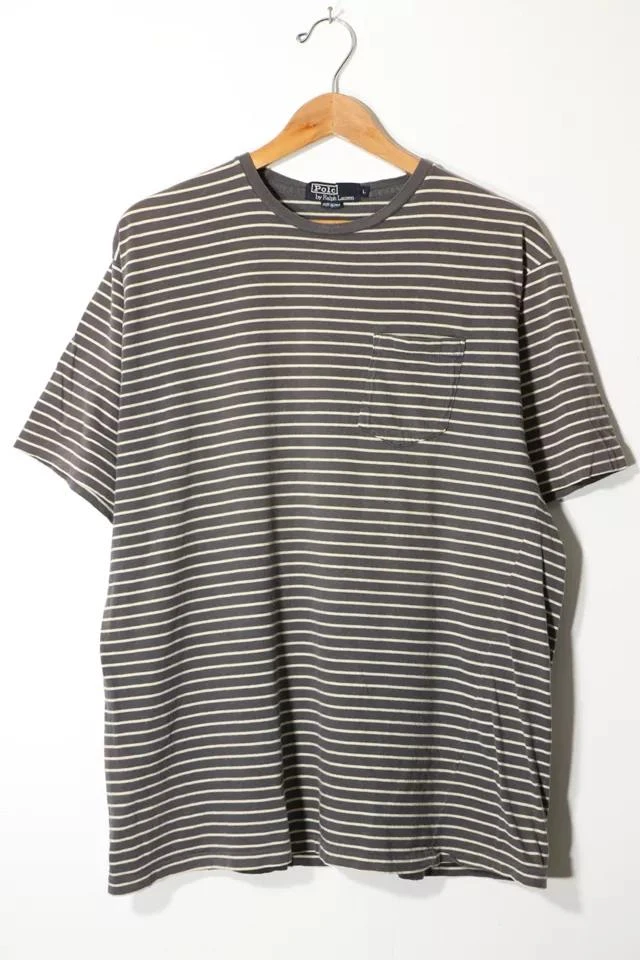 商品Urban Outfitters|Vintage 1980s Polo Ralph Lauren Striped Crewneck T-shirt Made in USA,价格¥749,第1张图片