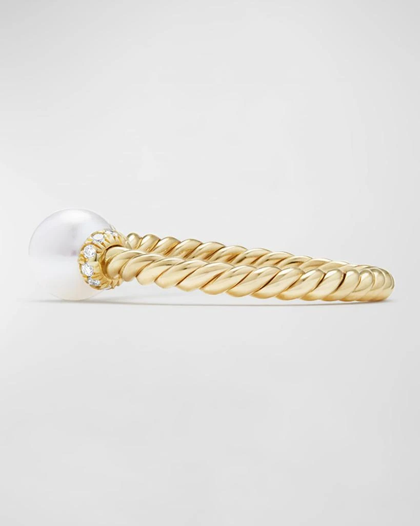 商品David Yurman|Solari Petite 18k Gold Pearl Station Ring with Diamonds, Size 5,价格¥6925,第2张图片详细描述